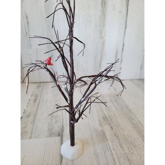 Dept 56 Cardinal tree bare branch snow village accessory Xmas - Picture 2 of 5